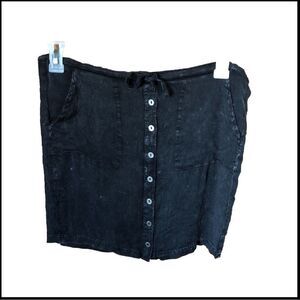 NWT Chaser Acid Wash Button Down Mini Skirt - XS